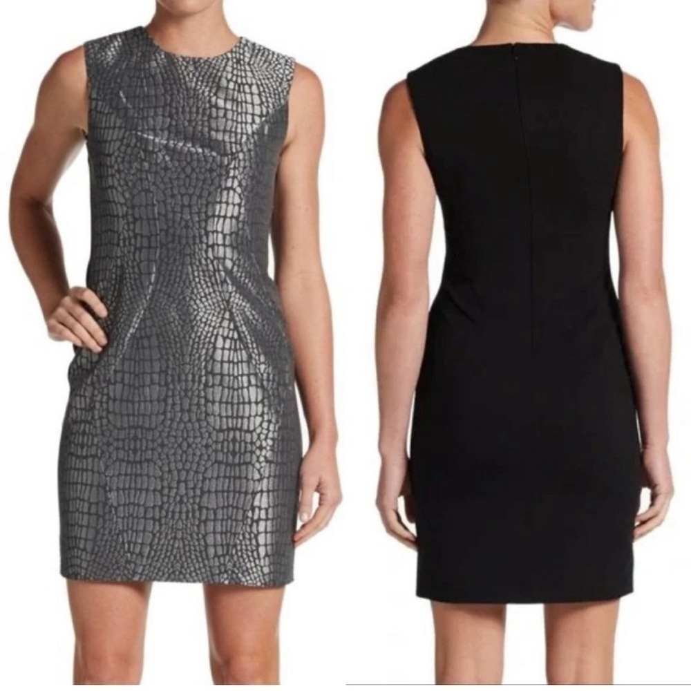 New Diane Von Furstenberg Pentra
Alligator Dress Nightfall Black Gray co…